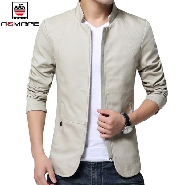 Mens Ceketler Aemape Ünlü Marka İş Blazer Erkekler Ceketler Günlük Moda Erkek Takım Pamuk Katlar İnce Fit Windbreaker Ceket Adam Üstleri Erkek 220829