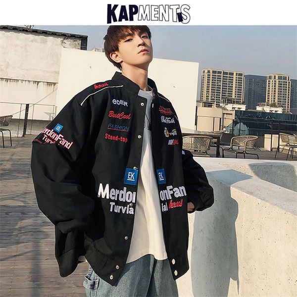 Herrenjacken KAPMENTS Männer Übergroße Streetwear Baseball Jacken Herren Harajuku Hip Hop Japan Stil Windjacke Männliche Koreanische Freizeitjacke 220829