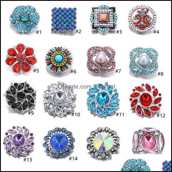 Gancos de ganchos noosa gengibre snap colorf cristal buttons 18mm Botões de colar de jóias Diy Bracelet Jewelry Drop entrega 202 DHSELLER2010 DHV3M