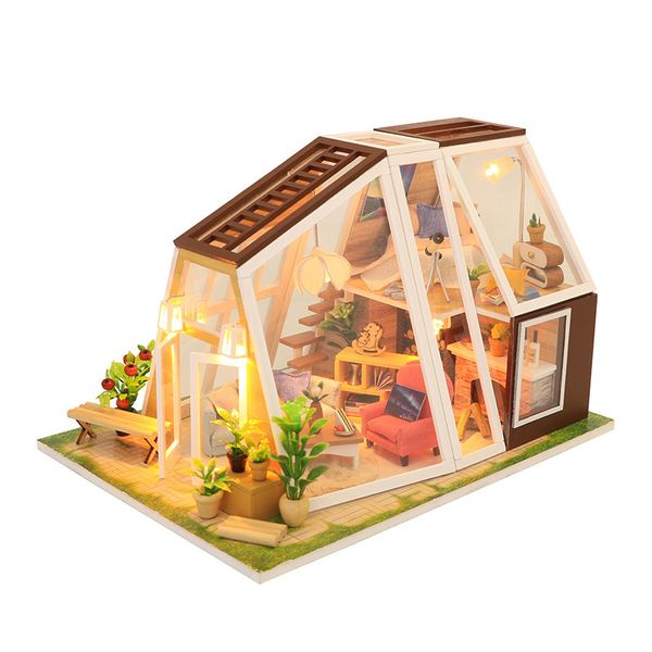 Arquitetura Diy House M902 A Aurora Hut Wooden Doll DIY Assemble