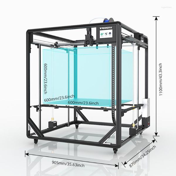 Stampanti TRONXY X5SA-600 Large 600 600mm Formato di stampa Estrusore a trasmissione diretta Stampante 3D Versione con binario di guida Sensore di livello automatico Alta precisione