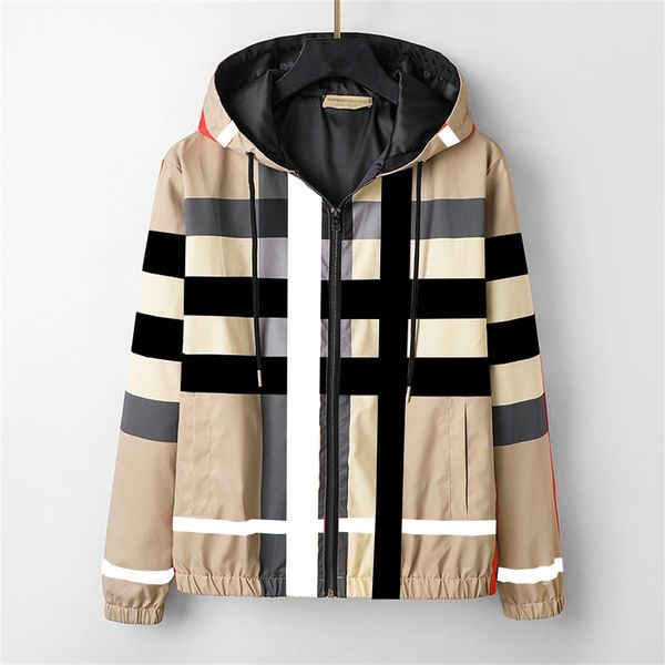Marcas de jaqueta masculina xadrez padrão moda casual jaqueta com capuz estilos corta-vento são diversos3xl 2xl