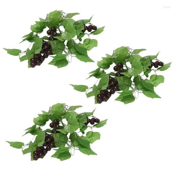 Flores decorativas 6x Artificial Vine Garland Fruit para decoração de jardim em casa