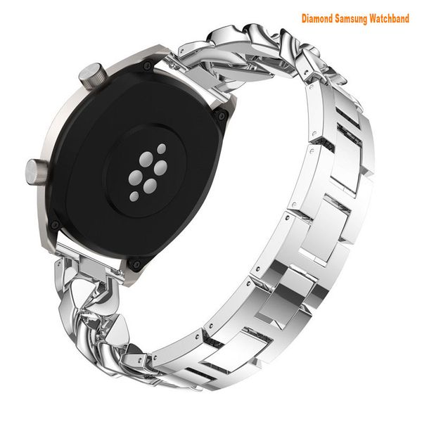 Luxuriöses modisches Uhrenarmband aus Roségold, 20 mm, 22 mm, Perlenarmband aus Edelstahl für Samsung-Uhrenarmbänder