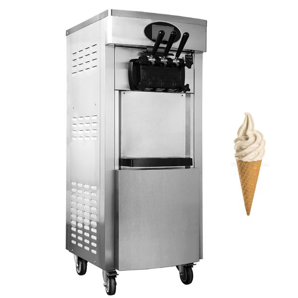 Мягкая машина для мороженого для десертного магазина сорбет охлаждение триколор из нержавеющей стали сладкие конусы торговый автомат 110 В 220 В