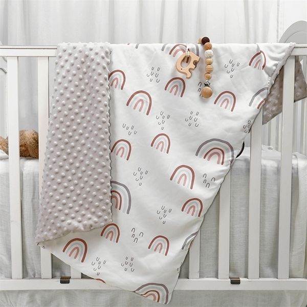 Cobertores cobertores de bebê panos para meninos meninas cobertores de bebê nascidos super macios Minky com dupla camada pontilhada 75 x 100cm 220830