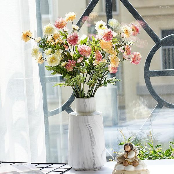 Dekorative Blumen Nordic Pastoral Island Gänseblümchen Zweig künstlich für Zuhause Hochzeit Dekoration Kostüm Design Fake Flower Indie Room Decor