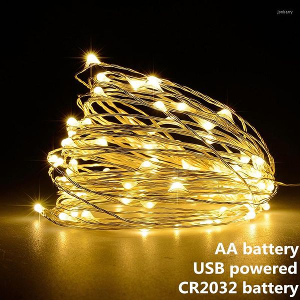 Strings Fairy Lights Led Ghirlanda Holiday String Light Wire DIY 2M 10M USB Alimentato a batteria Outdoor Cooper Christmas Wedding Party Decor