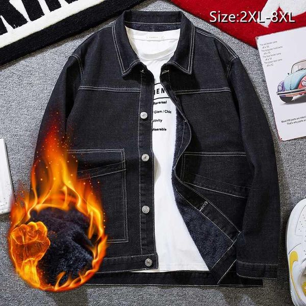 Jackets masculino Brand masculino Men tamanhará o jeans solto de jeans de vela grossa de inverno coreano Tops 6xl 7xl 8xl