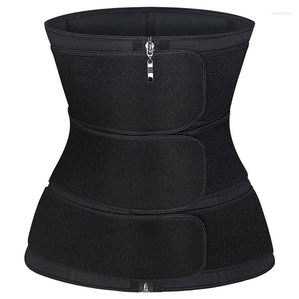 Bustiers Corsetsets Three Belt Neoprene Treinador Shaper Shaper Corset Underbust Bustier zip up Slimming Cincher Gridle Triple Gorset Korsett