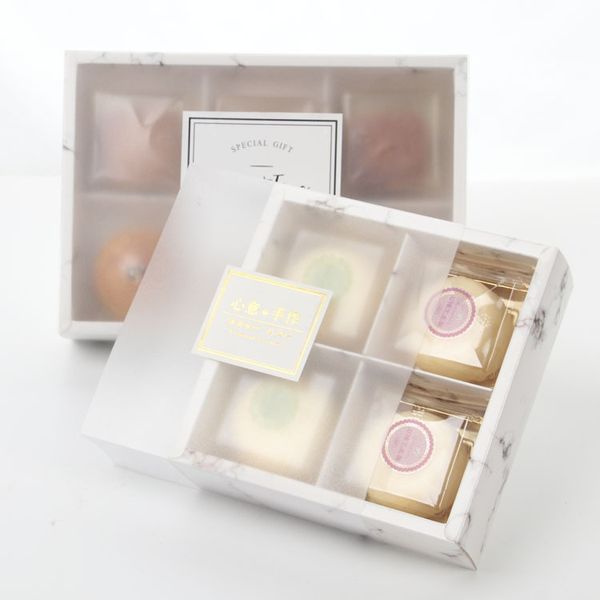 Gift Gift Event Party Supplies Festive Home Garden Transparent Fosted Caper Boxes MoonCake Pack Packaging Box Postry Arons Pastry DH987