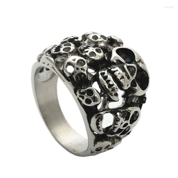 Anéis de casamento Jóias de moda Skull Skull Ring Men da moda Presente punk simples 26046