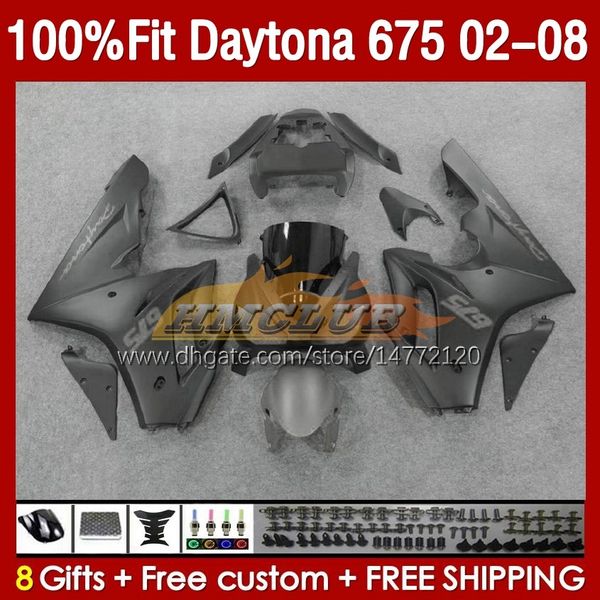 Обтекание плесени для инъекции для Daytona 675 675R 02 03 04 05 06 07 08 Black Matte BLK Bodys 148no.25 Daytona675 Daytona 675 R 2002 2003 2004 2005 2006 2007 2008 AEM -общежитие