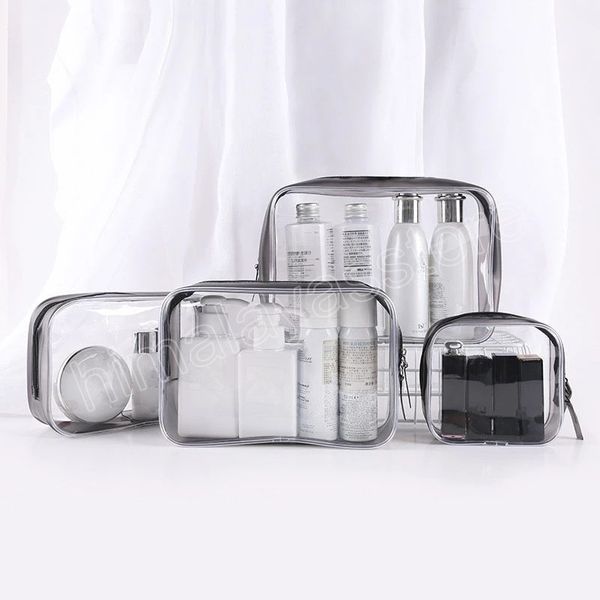 Damenmode, PVC, transparent, für Reisen, Make-up, Kosmetiktaschen, Organizer, Reißverschluss, Make-up-Tasche, Kulturbeutel