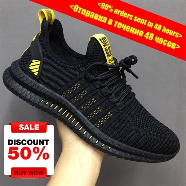 Tênis de vestido Sport Running Men malha de ar respirável tênis amortecedores casuais casuais zapatillas de deporte 220829