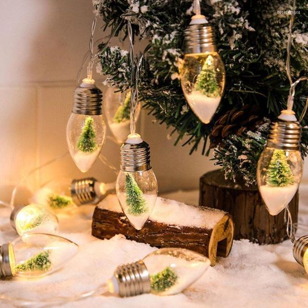 Decorações de Natal Clear Garrand Fios de Fio Garrafa Luz 1.5/2m Lâmpada Fada de Fada Vintage Partido Garland Bulbo TR W7W6