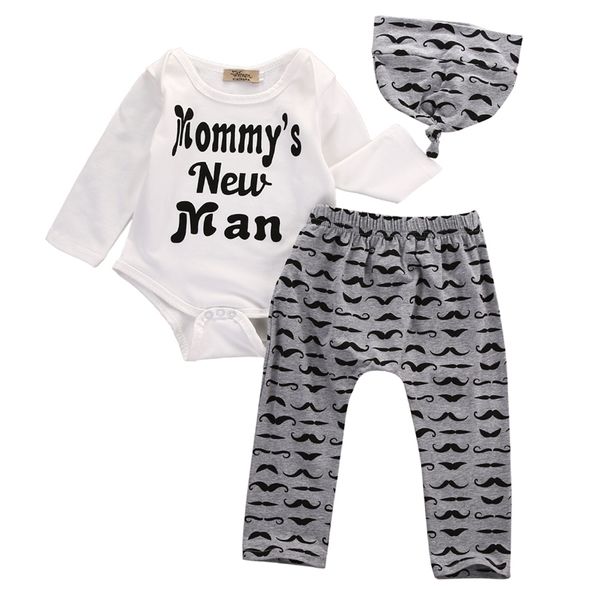 Conjuntos de roupas Citgeett 3pcs Conjunto nascida Baby menina menino de mangas compridas Tops Man Letters Roma