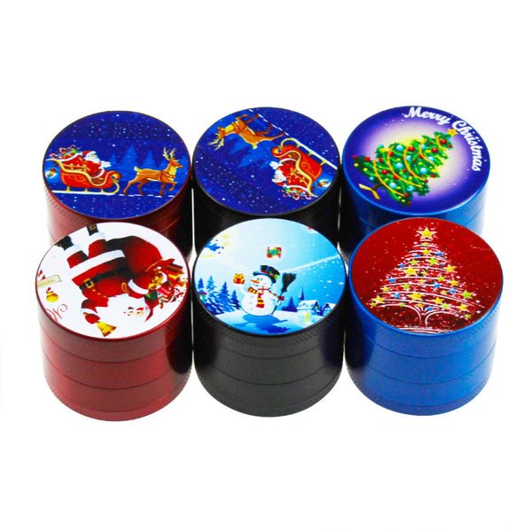 Edição de Natal 40mm 4 partes de fumar Grinder Sharpstone Tobacco Grinterers Accessroy Herb Briers