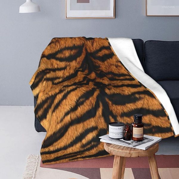 Coperte Coperta unica con stampa di tigre Pelliccia di animali selvatici Moda Copriletto di lusso in pile Meditazione morbida