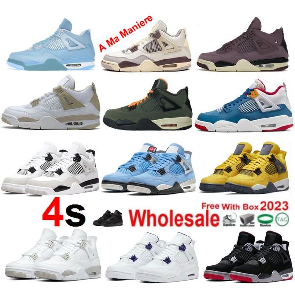 A Ma Maniere Violet Ore 4s Basketball Shoes Doernbecher Sand Linen Undefeated 4 Seafoam infravermelho Oreo Militar Black Fire Red With Box TORO BRAVO Men Shoe White Cemnet