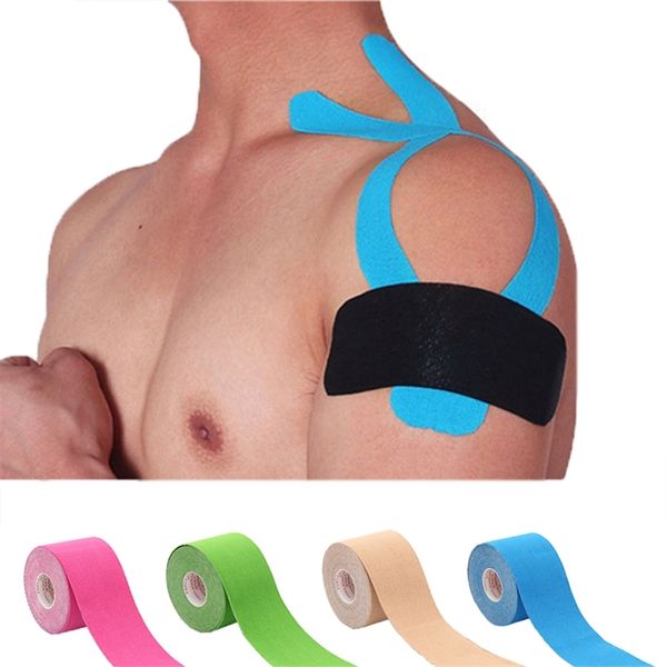 Cotovelo joelheira as joelheiras fita adesiva 5cm 5m fita elástica Muscle Dor Relief Recuperação Atlética para o Gym Fitness Bandage 220830