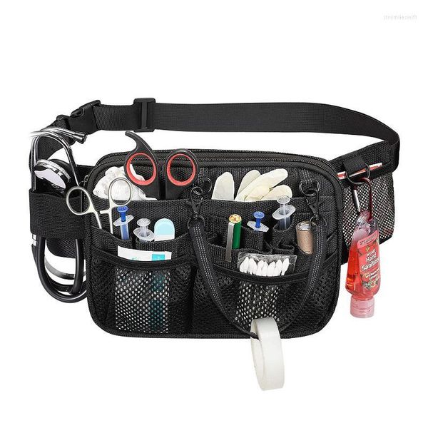 Sacos de armazenamento Bolsa de cuidados para engrenagem de enfermagem de vários compartimentos Pocket Pack Professional Fanny Pack