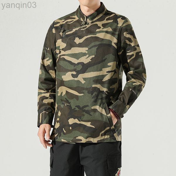 Jackets masculinos M-5xl plus size masculino chinês tradicional tai chi hanfu mandarim colarinho botão de botão cairflag streetwear roupas xxxxxxl l220830
