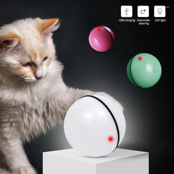 Giocattoli per gatti Giocattolo intelligente Palla a rotazione automatica elettronica interattiva con gioco di animali domestici leggero USB automatico per gattino
