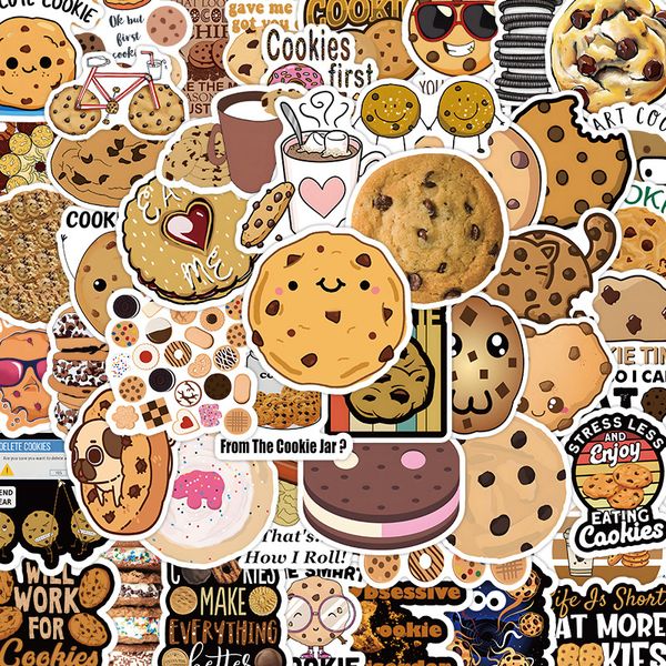 51pcs ador￡vel desenho animado biscoitos biscoitos de biscoito delicioso graffiti infantil skateboard carros de motocicleta adesivos de bicicleta adesivos