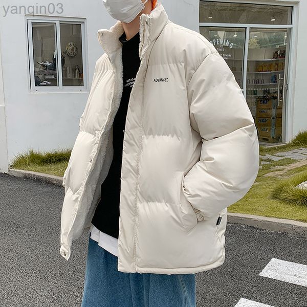 Мужские куртки M-3XL Plus Size Zipper Длинные рукава зимняя куртка флисовая теплая уличная одежда для воротника с карманами xxxl L220830