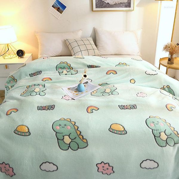 Decken Cartoon Plaid Flanell Niedliche Decke Super Warmer weicher Überwurf auf Sofa/Bett/Reisebettdecke Kinder und Erwachsene Schlafgröße