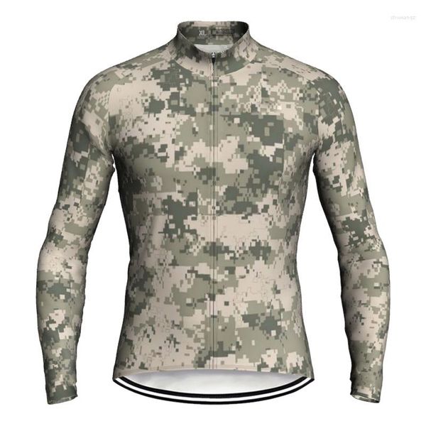 Jackets de corrida camuflagem de manga longa camisa de bicicleta de bicicleta MTB Camisa esportiva Black Pro Motocross Mountain Road Ride Top Top Top