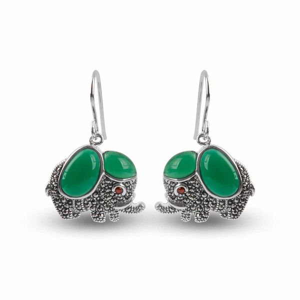 Ladies da moda PERDENCIMENTO DE VINTAGE S925 STERLING PRATA BRIAÇÃO DE ELEPHANTE BRIAÇÃO DE ELEPHANTE INSLAPADA GREEN GREED MULHERES MODIDAS PESQUISAS DE FESTA DE FESTO DE BINDERNY FESTO