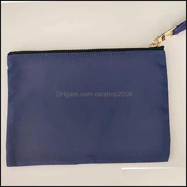 Borse portaoggetti Portafoglio tinta unita Tela spessa Lavaggio in bianco Disposizione trucco Pochette Custodia policromatica per cellulare Carshop2006 Dhslx