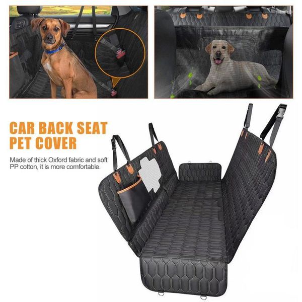 Almofadas de assento 4 em 1 cão tampa de carro traseiro traseiro malha de tapete de pet hammock protetor de almofada com zíper e bolso para viagem
