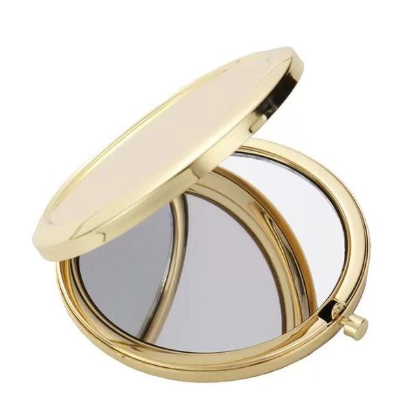 Newsublimation Makeup Mirrors Железное 2 лица DIY Blank Tall 4 Colors Aluminum Girl Girl Gired Cosmetic Compact Mirror Portable Decorat DH88