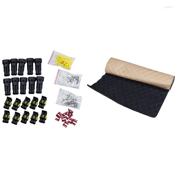 Lance 10 Kit 2 Pin Yol Su Geçirmez Elektrikli Tel Konektör Tapası 1pc 100x50cm Ses Deatener Mat Deadency