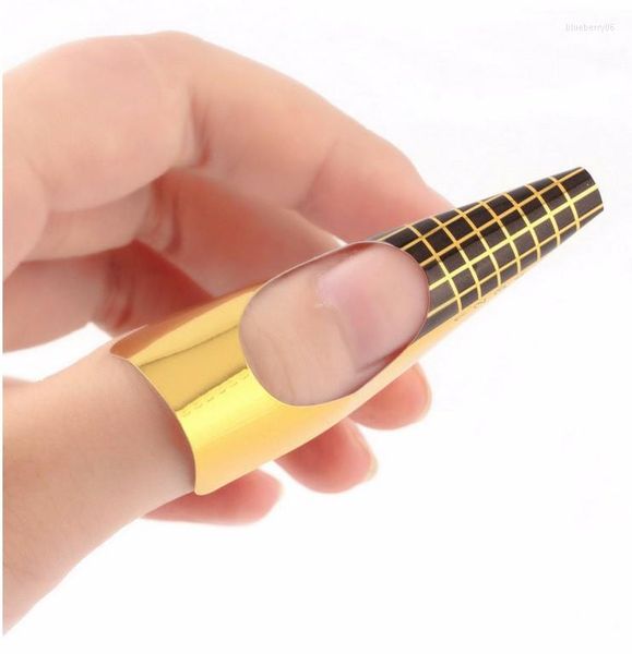 Kit per nail art 100pcs/50pcs Gold Forms Tip SCULPting Guide Adesivi Salon Gel Acrilico Suggerimenti Strumenti di adesivi per estensione