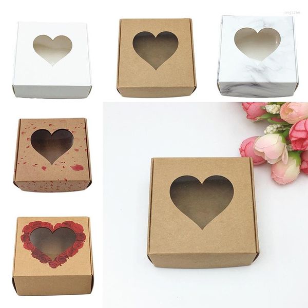 Confezione regalo 25 pezzi Scatola per imballaggio artigianale per torte di caramelle Scatole per imballaggio di sapone fatto a mano Forniture per matrimoni