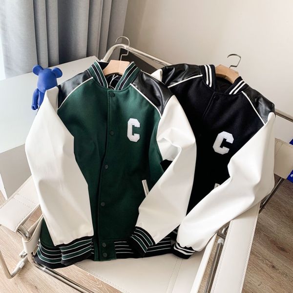 CE Jacke Damen Nähte Kontrast Buchstabe Big C Stehkragen Paar Baseballjacke Mantel