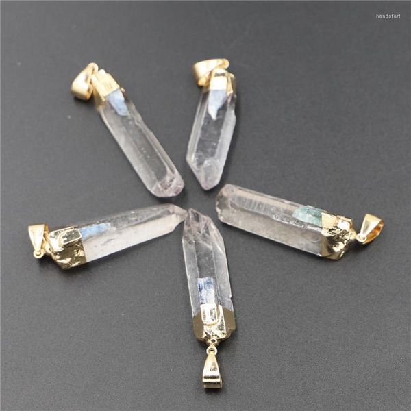 Collane a ciondolo all'ingrosso gemme naturali gemme chakra guarigione cristallo colonna aquamarines aura donne gioielli