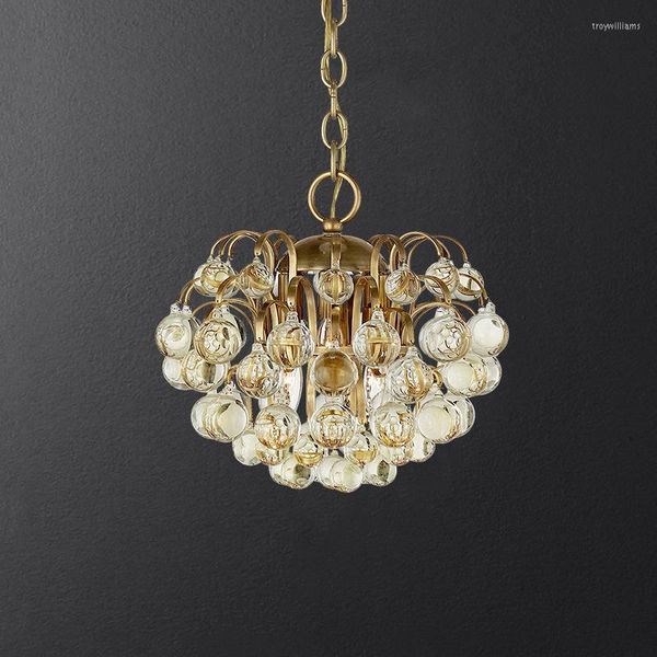 Lâmpadas pendentes All-Bronze Pós-moderno Crystal Guest Restaurant Light Personality Creative Creative Creative Studio Art Chandelier