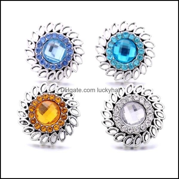 Tıkık kancaları renk rhinestone bağlantı elemanı 18mm çırpıda düğme tokalılar için metal takılar takı bulguları tedarikçiler dhseller2010 dhzmf