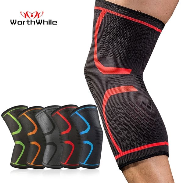 Ellenbogen-Knieschützer WorthWhile 1 PC elastische Knieschützer Nylon Sport Fitness Knieschoner Fitnessausrüstung Patella-Klammer Laufen Basketball Volleyball Unterstützung 220830