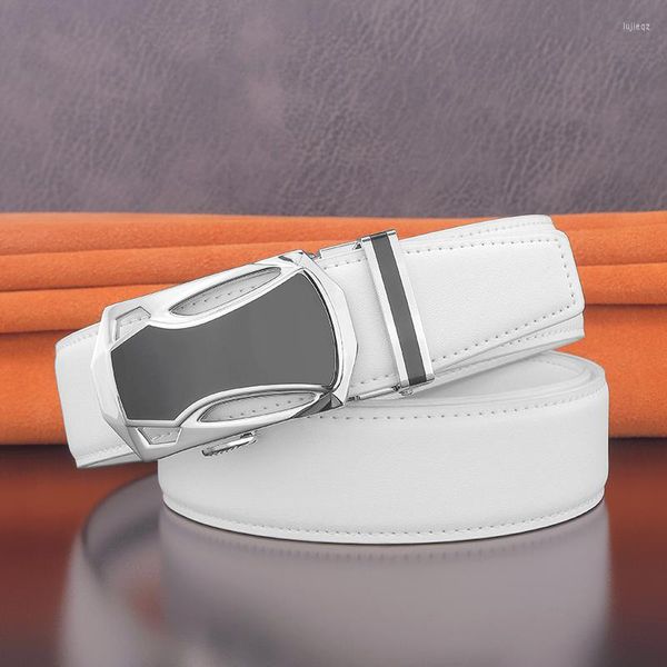 Cintos de alta qualidade Moda Men automática fivela casual Designer de couro genuíno Coloque White Boys Ceinture Homme