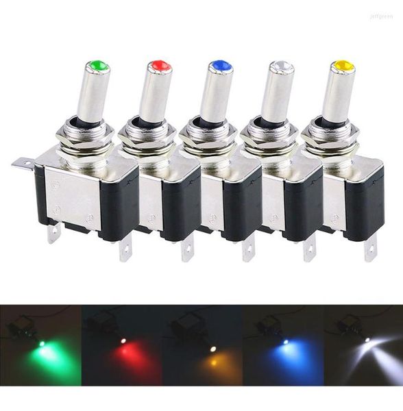 Schalter 1PCS DC 12V 20A Auto Auto Abdeckung LED Blau Grün Rot Weiß Gelb Licht Toggle Control EIN/Aus Langlebig