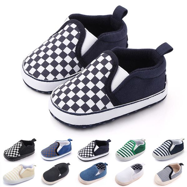 Nuovo arrivo Primi camminatori Moda Scarpe per bambini Neonate Ragazzi Suola morbida Sneakers scozzesi antiscivolo Prewalkers 0-18M