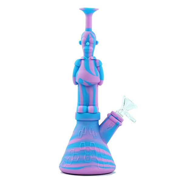 Bongos de cachimbo de água de água dab rig alínea única com tigela de vidro de 14 mm