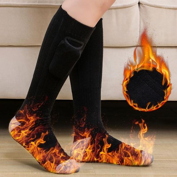 Sportsocken Skiheizung Einstellbare Temperatur USB-Thermostat Winterfußwärmer Warm 2200 Ma Batterie