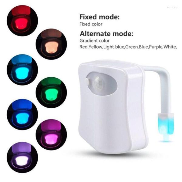 Nachtlichter, 8 Farben, intelligentes Induktions-Bewegungsmelder-Licht für den menschlichen Körper, wasserdichter Boden, WC-LED-Lampe, WC, Badezimmer